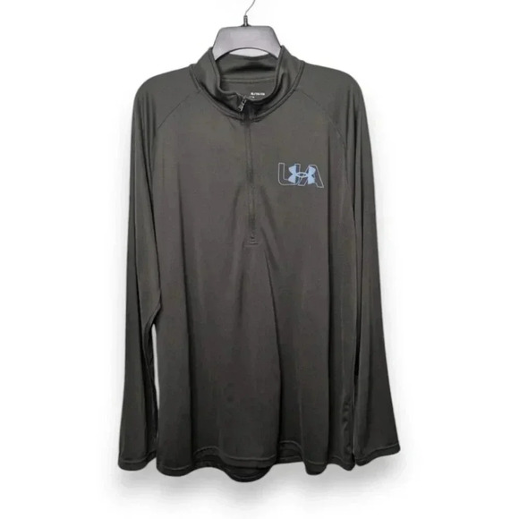 Under Armour Mens ¼ Zip Loose Long Sleeve Training Top Heatgear Medium Olive XL - Picture 3 of 13